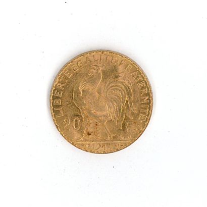 1 gold coin: 20 FF cock 1914