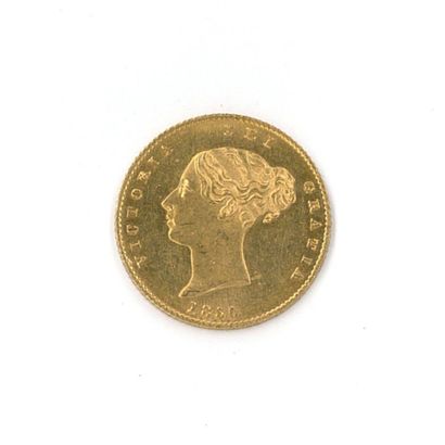 1 monnaie or : 1/2 Souverain Victoria 18...