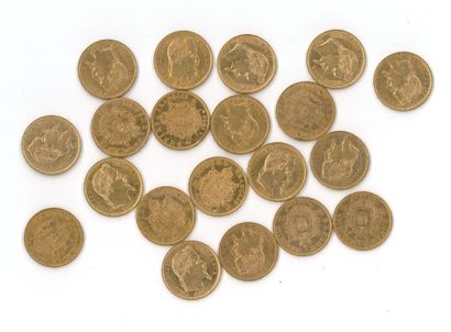 20 gold coins : 20 FF Napoléon III tête laurée...