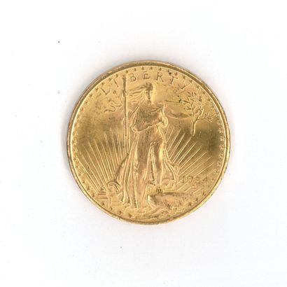 1 monnaie or : 20 dollars US 1924