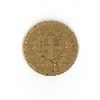 1 monnaie en or : 20 Lires 1862