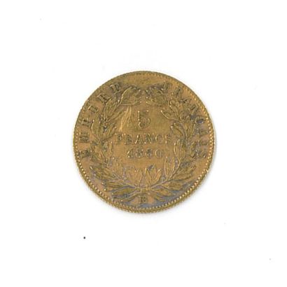 1 gold coin: 5 FF Napoléon III bare head...