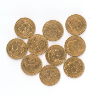 10 gold coins : 20 FF Coq 1911