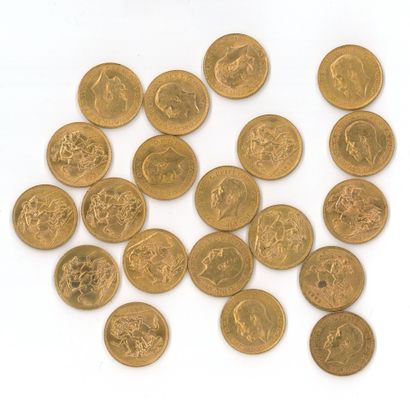 20 monnaies or : Souverain George V (1925...