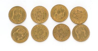 20 gold coins 20 FF Napoléon III tête laurée...