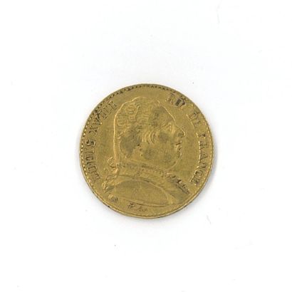 1 gold coin 20 FF Louis XVIII 1814 Q