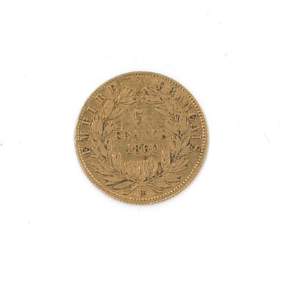 1 gold coin: 5 FF Napoléon III bare head...
