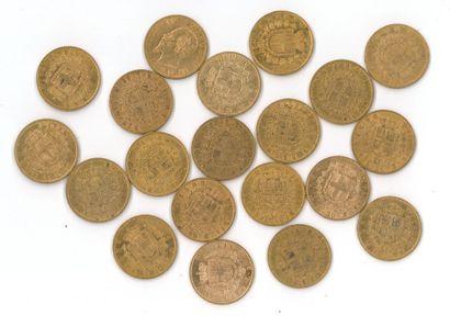 20 monnaies or : 20 Lires Victor Emmanuel...