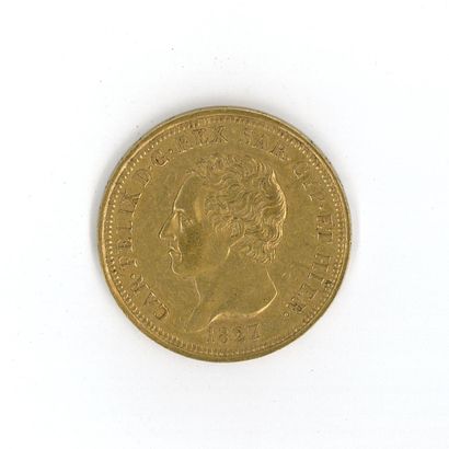 1 monnaie or : 80 Lires Italie Charles-Félix...