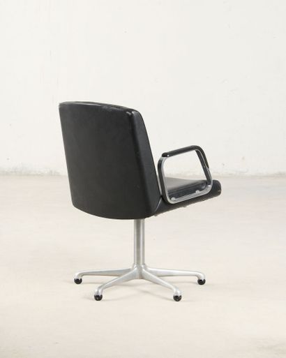 Set of twelve office chairs with chrome bases,...