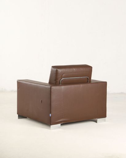VIA DELLA SPIGA
Pair of brown faux leather...