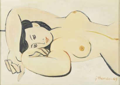 Jean THOMAS (1923-2019)
Female nude
Oil on...