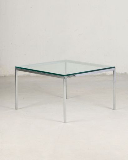Square coffee table, glass top, metal base
From...