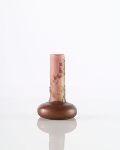 GALLE. Small glass soliflore vase, brown...