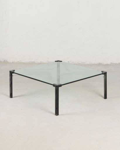 Square coffee table with black-lacquered...