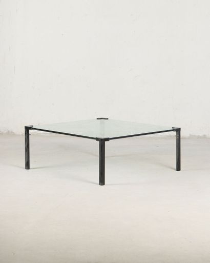 Square coffee table with black-lacquered...