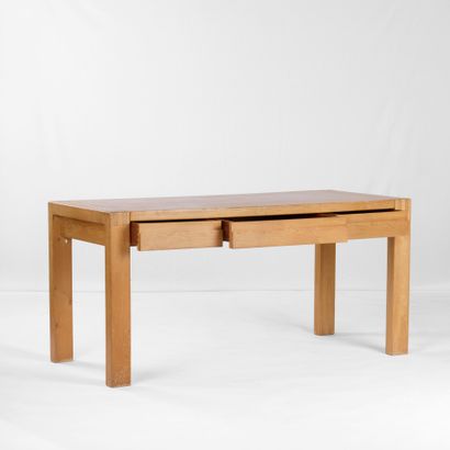Pierre CHAPO (1927-1987)
Elm-wood desk table,...