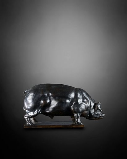 José MARIA DAVID (1944-2015)
Pig
Brown patina...