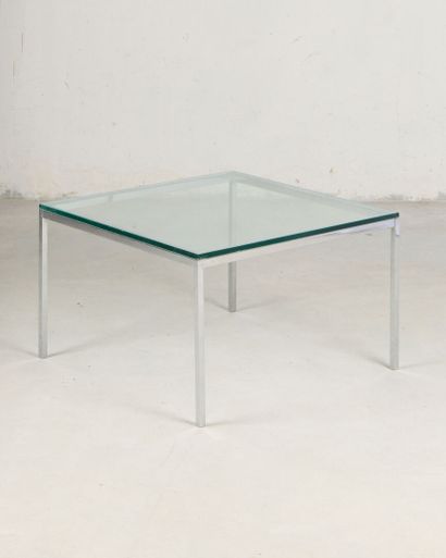 Square coffee table, glass top, metal base
From...