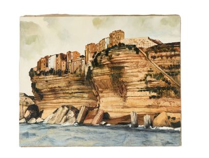 Jean THOMAS (1923-2019)
Orage sur les falaises...