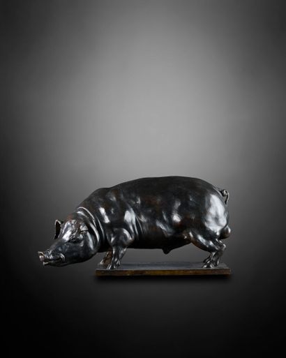 José MARIA DAVID (1944-2015)
Pig
Brown patina...