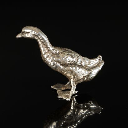 Canard en argent. Poinçon Minerve. Haut....