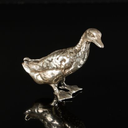 Canard en argent. Poinçon Minerve. Haut....