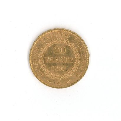 1 gold coin: 20 FF Génie 1897 A