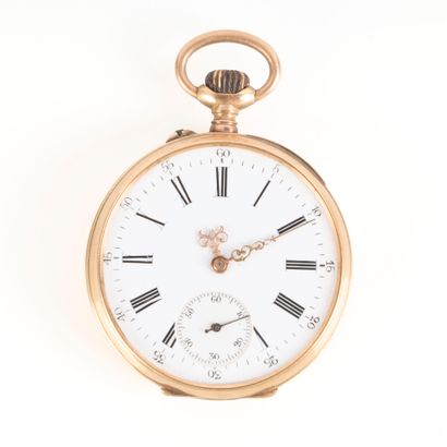 Gold pocket watch, gold dust cover, mechanical...