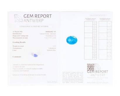 Oval-cut Tanzanite on paper with certificate:...