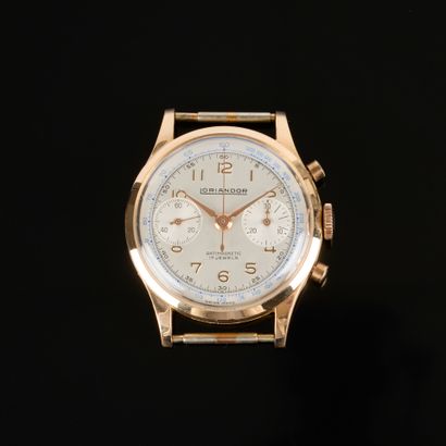 Men's wristwatch in pink gold, mechanical...