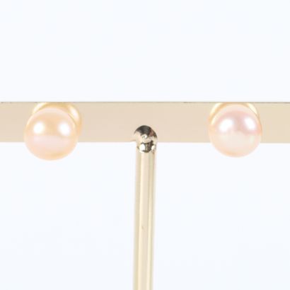 Pair of silver ear studs, adorned with 1...
