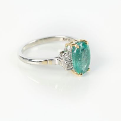 Yellow gold (750‰) and platinum ring, Art...