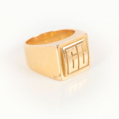 Gold signet ring, engraved GL. 18,65 g ....