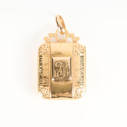 Engraved and numbered gold photo pendant...