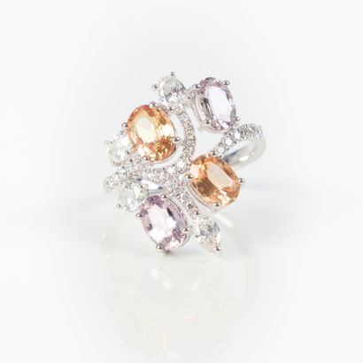White gold cocktail ring (750‰), set with...