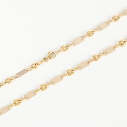 Two-tone gold chain with alternating coffee...