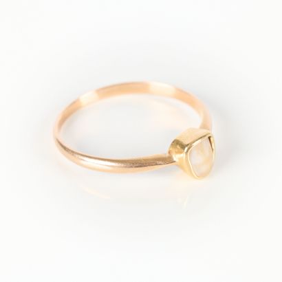 Gold ring set with a tooth. TDD 52. 1.41...