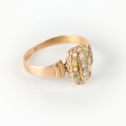 Pink gold (750/1000 - 18k) ring set with...
