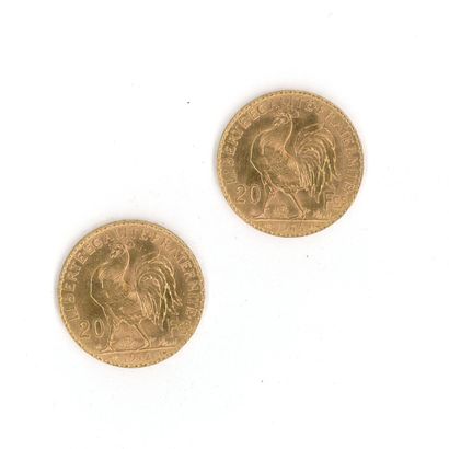 2 gold coins: 20 FF cockerel 
(1 X 1912 -...