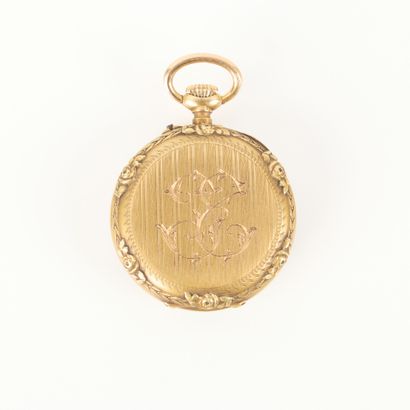 Gold guilloché collar watch decorated with...