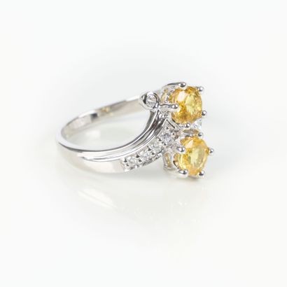toi et moi ring in white gold (750‰), set...