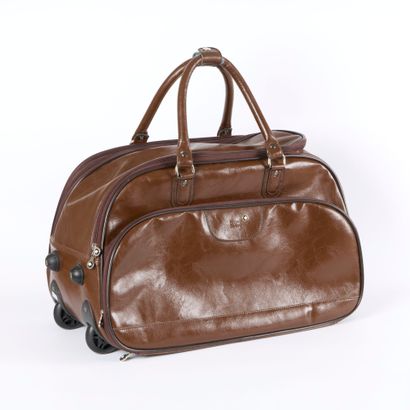 MONTBLANC. Vintage brown leather travel bag...