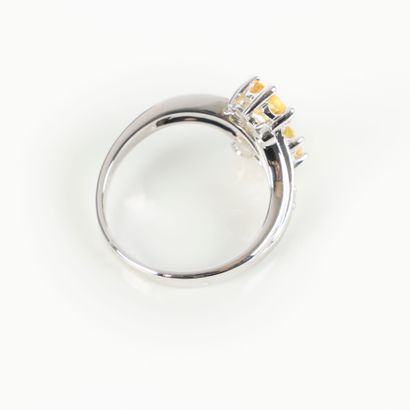 toi et moi ring in white gold (750‰), set...