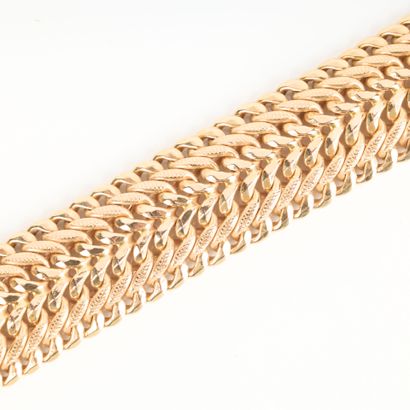 American-style gold bracelet. 19 cm, width...