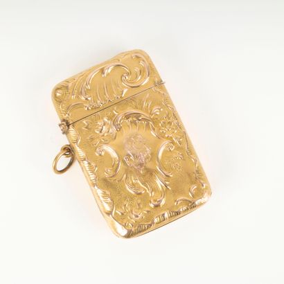 Pocket lighter, mounted in gold with rocaille...