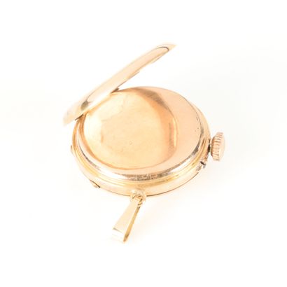 Engraved gold collar watch, mechanical movement...