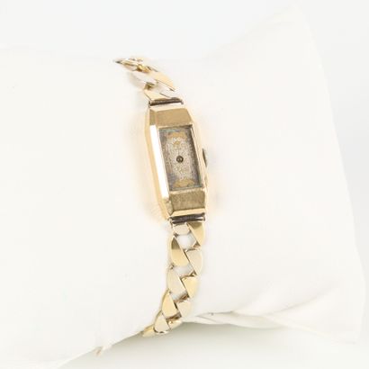 Gold watch bracelet (damaged), two-tone gold...