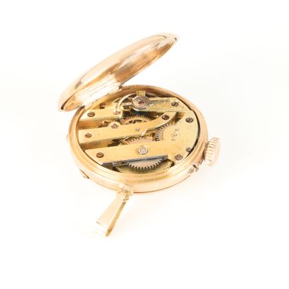 Engraved gold collar watch, mechanical movement...