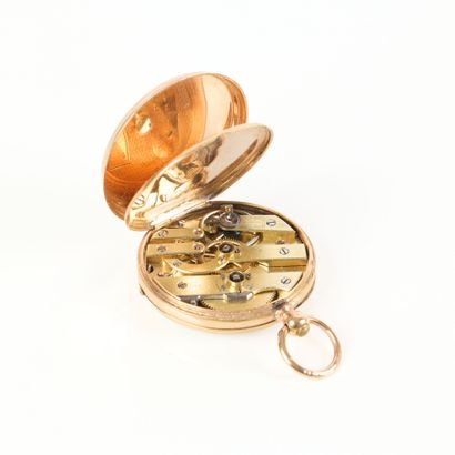 Engraved and guilloché gold collar watch,...